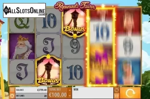 Scatter Game Workflow screen . Rapunzel's Tower (New) from Quickspin
