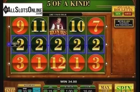 Win Screen. Reely Roulette from Leander Games