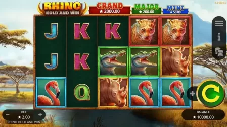 Rhino Hold and Win slot screenshot 1
