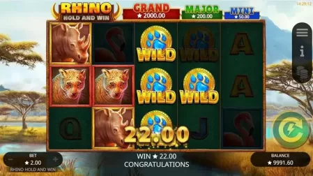 Rhino Hold and Win slot screenshot 4