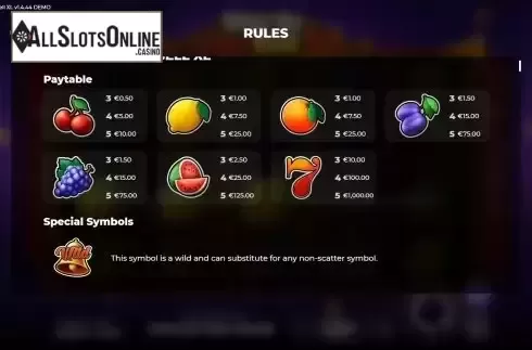 Paytable