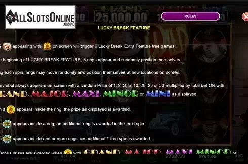 Features screen
