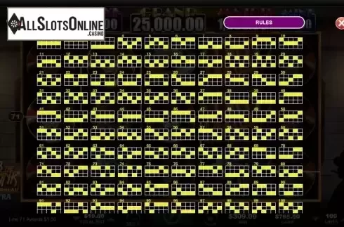 Paylines screen
