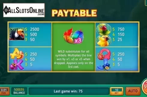 PayTable screen