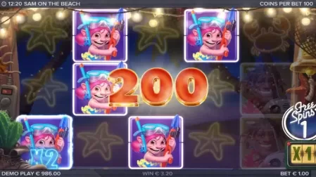 Sam on the Beach slot screenshot 5