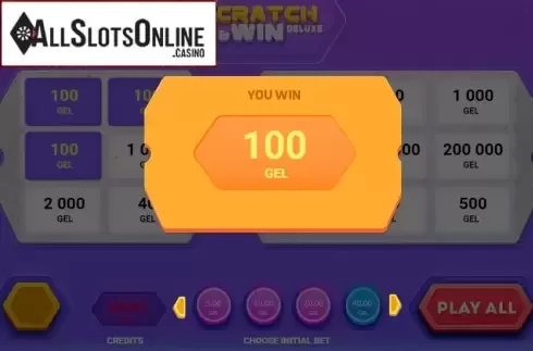 Win Screen. Scratch&Win Deluxe from Smartsoft Gaming
