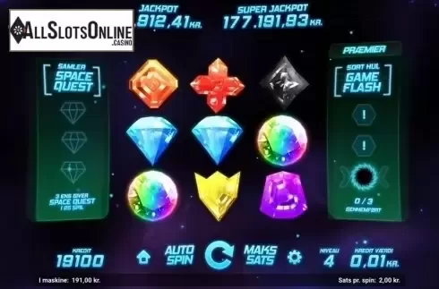 Game Screen. Space Gems Extreme from Magnet Gaming