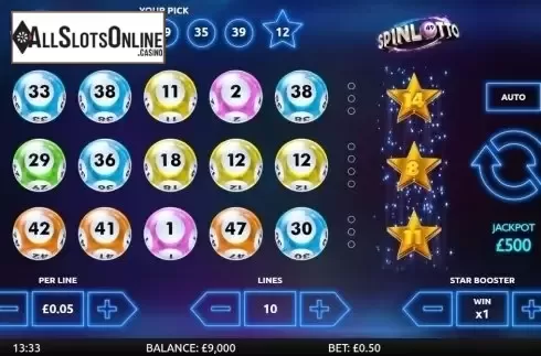 Reel Screen. Spinlotto from gamevy