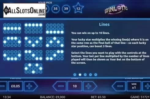 Lines. Spinlotto from gamevy