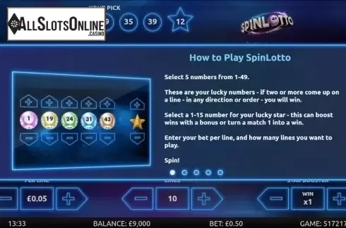 Rules. Spinlotto from gamevy