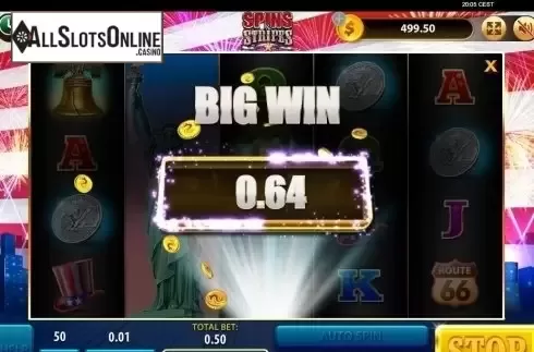 Win Screen 2. Spins and Stripes from Bwin.Party