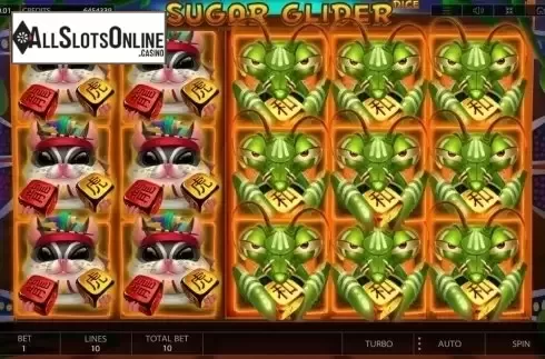 Reel Screen. Sugar Glider Dice from Endorphina