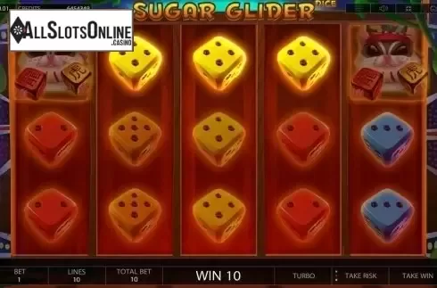 Win Screen. Sugar Glider Dice from Endorphina