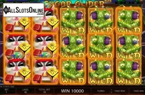 Win Screen. Sugar Glider Dice from Endorphina