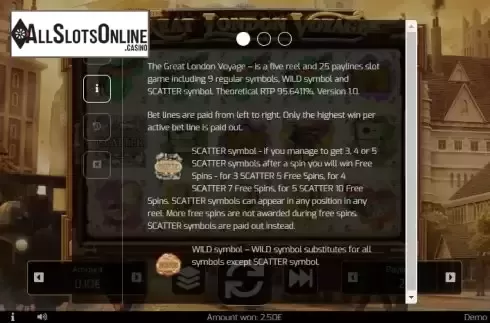 Features screen