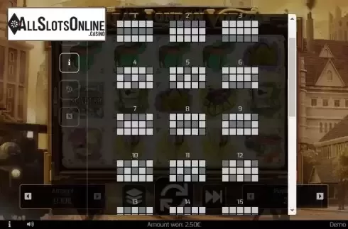 Paylines screen