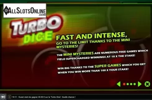 Info. Turbo Dice (Gaming1) from GAMING1