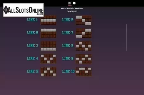 Paylines screen