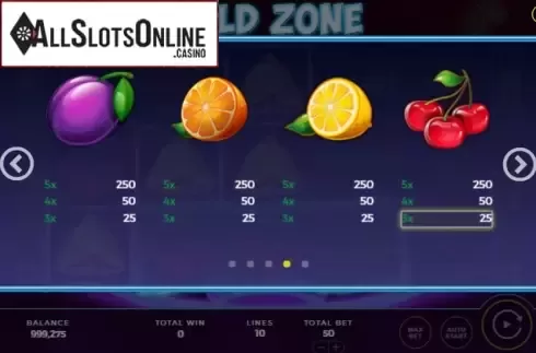 Paytable 4. Wild Zone from Bally