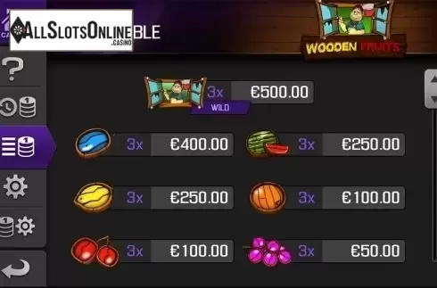 Paytable. Wooden Fruits (Apollo Games) from Apollo Games