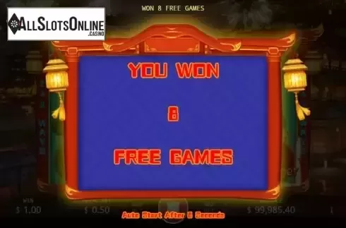 Free Spins Win Screen