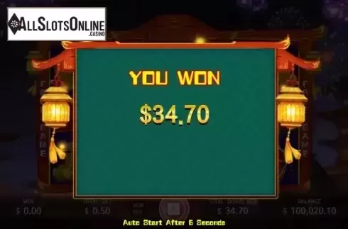 Total Win in Free Spins Screen