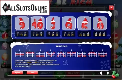 Screen2. Yule Be Rich from 1X2gaming