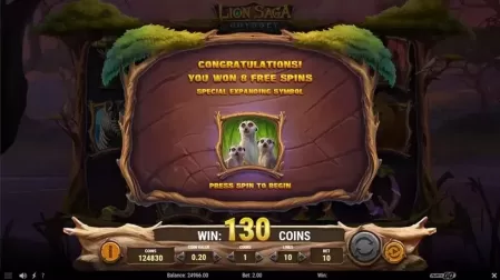 Lion Saga Odyssey slot screenshot 4
