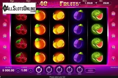 Reel Screen. 40 Chilli Fruits (Gamzix) from Gamzix