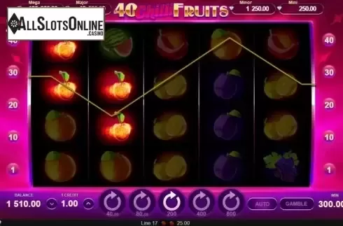 Win Screen 2. 40 Chilli Fruits (Gamzix) from Gamzix