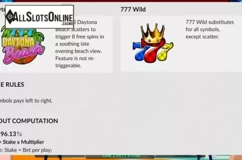 Features 1. 777 Daytona Beach from Maverick