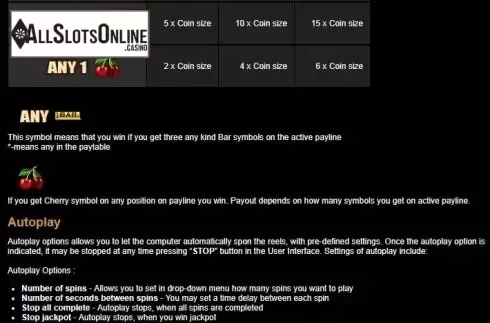 Paytable 3. Aladdin's Lamp from Tom Horn Gaming