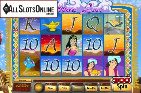 Win Screen. Aladdins Loot from Saucify