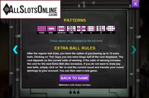 Paylines. Bingo Mad Scientist from Caleta Gaming
