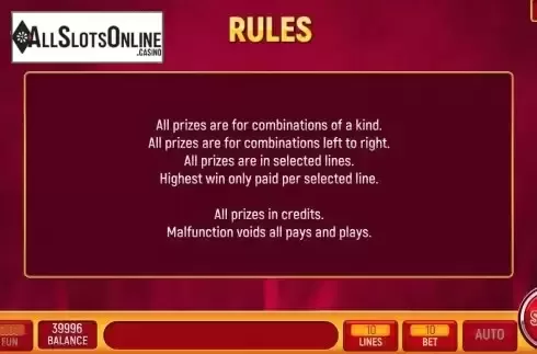 Game Rules screen