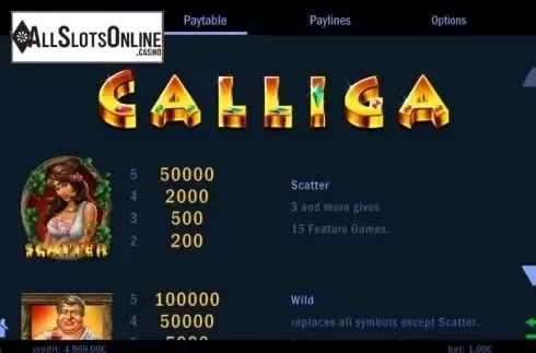 Paytable 1