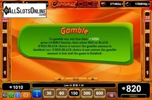 Features. Caramel Dice from EGT