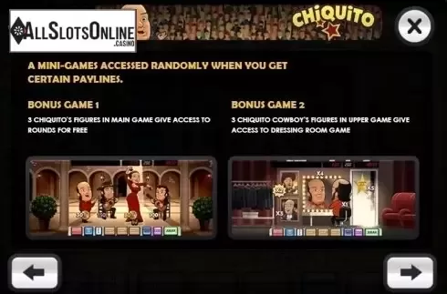 Paytable 3. Chiquito from MGA