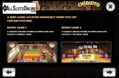 Paytable 4. Chiquito from MGA