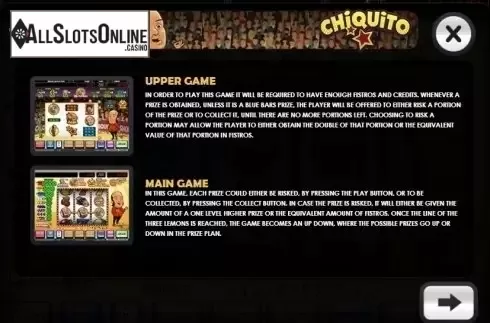 Paytable 1. Chiquito from MGA