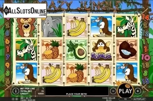 Game Workflow screen. Crazy Jungle (Pragmatic Play) from Pragmatic Play