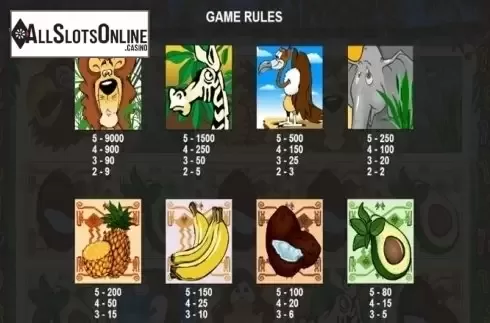 Paytable 3. Crazy Jungle (Pragmatic Play) from Pragmatic Play
