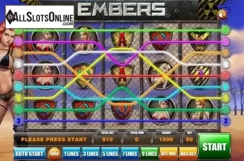 Reels screen. Embers from GameX
