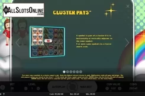Paytable 1. Emojiplanet from NetEnt