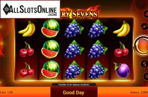 Reel screen. Fiery Sevens from Spadegaming