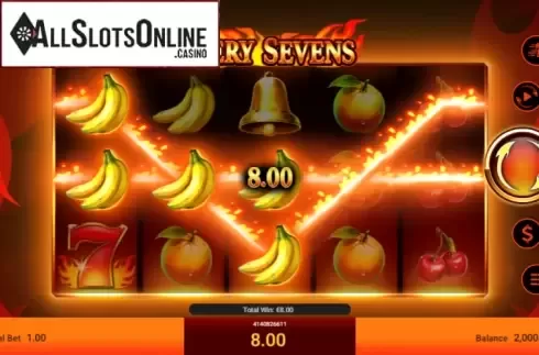 Win screen 2. Fiery Sevens from Spadegaming