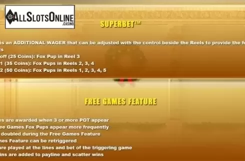 Paytable 2. Foxin' Wins - A Very Foxin' Christmas from NextGen