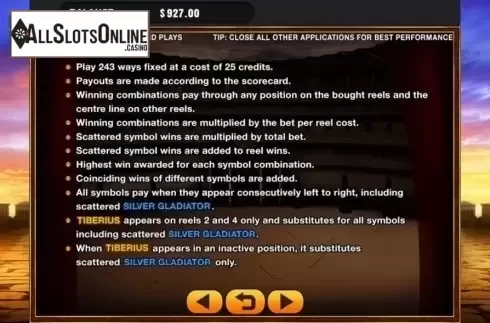 Game Screen. Gladiators (GMW) from GMW