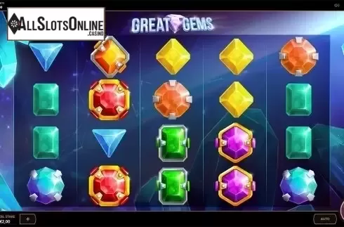 Reels screen. Great Gems from Cayetano Gaming