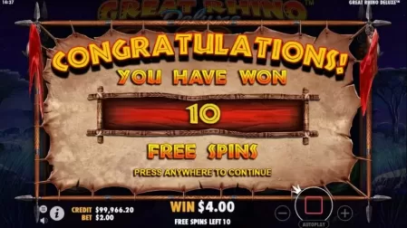 Great Rhino Deluxe slot screenshot 2